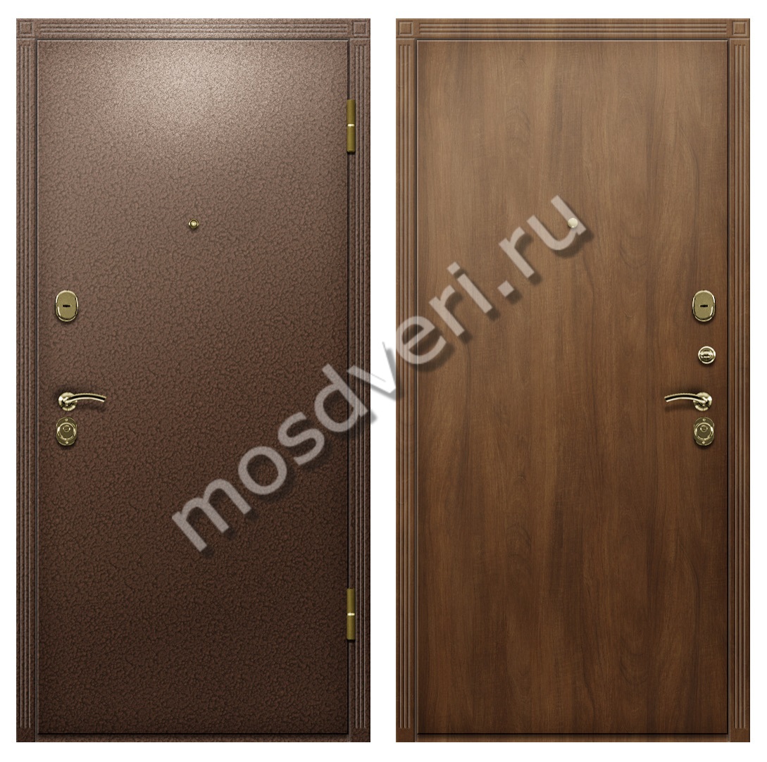 Дверь с порошковой окраской и отделкой МДФ под орех в коттедж - купить от производителя Мосдвери Дверь с порошковой окраской и отделкой МДФ под орех в коттедж