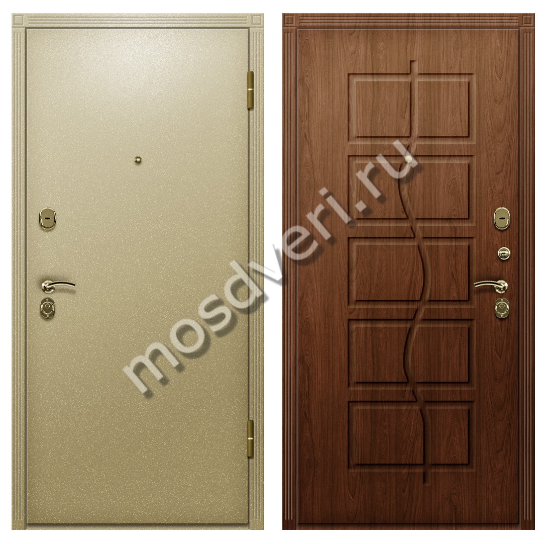Входная дверь одностворчатая с напылением из бежевого порошка и МДФ в дом - купить от производителя Мосдвери Входная дверь одностворчатая с напылением из бежевого порошка и МДФ в дом