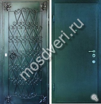 Стальняа кованая дверь с порошковым окрасом - купить от производителя Мосдвери Стальняа кованая дверь с порошковым окрасом